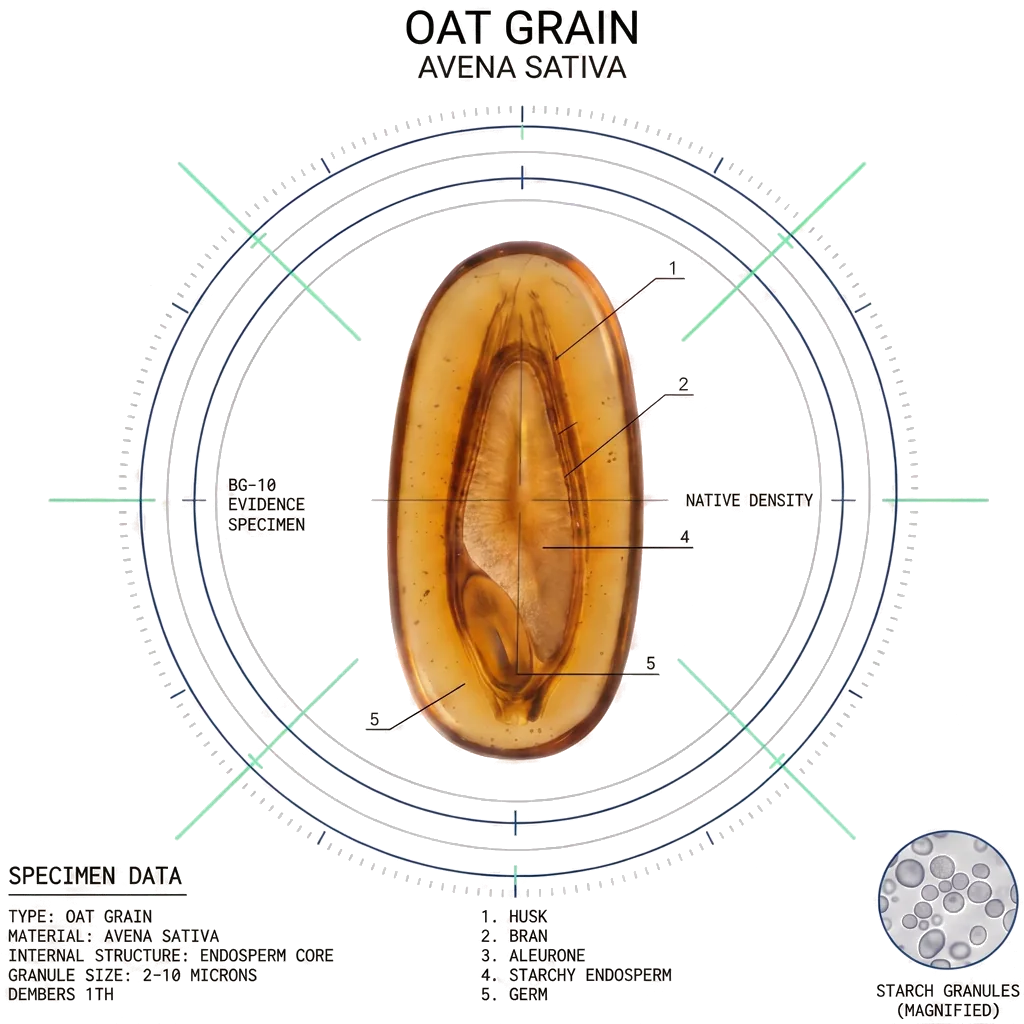 specimen plate — oat grain, avena sativa, surveyed
